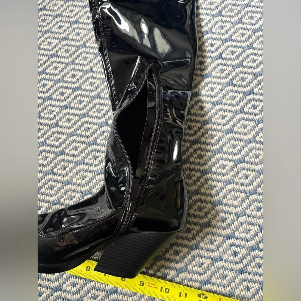 ZARA OVER THE KNEE LATEX WESTERN BOOTS! (Giuseppe Zanotti inspired)